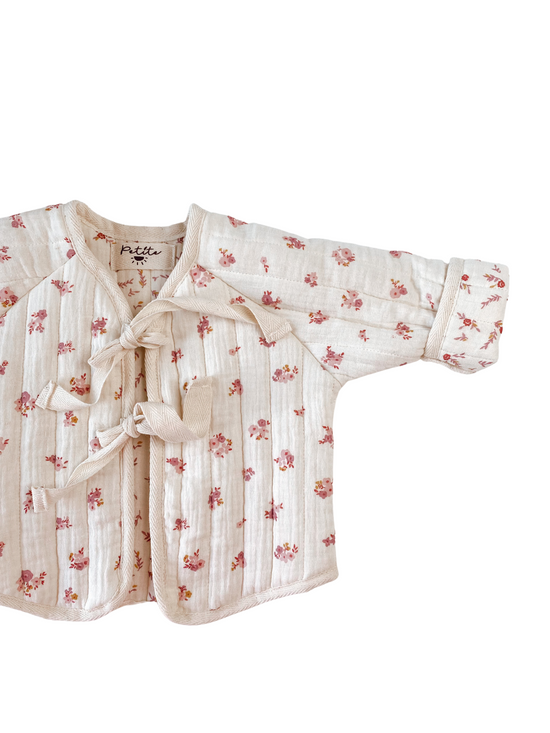 Baby & toddler quilted jacket / rose floral