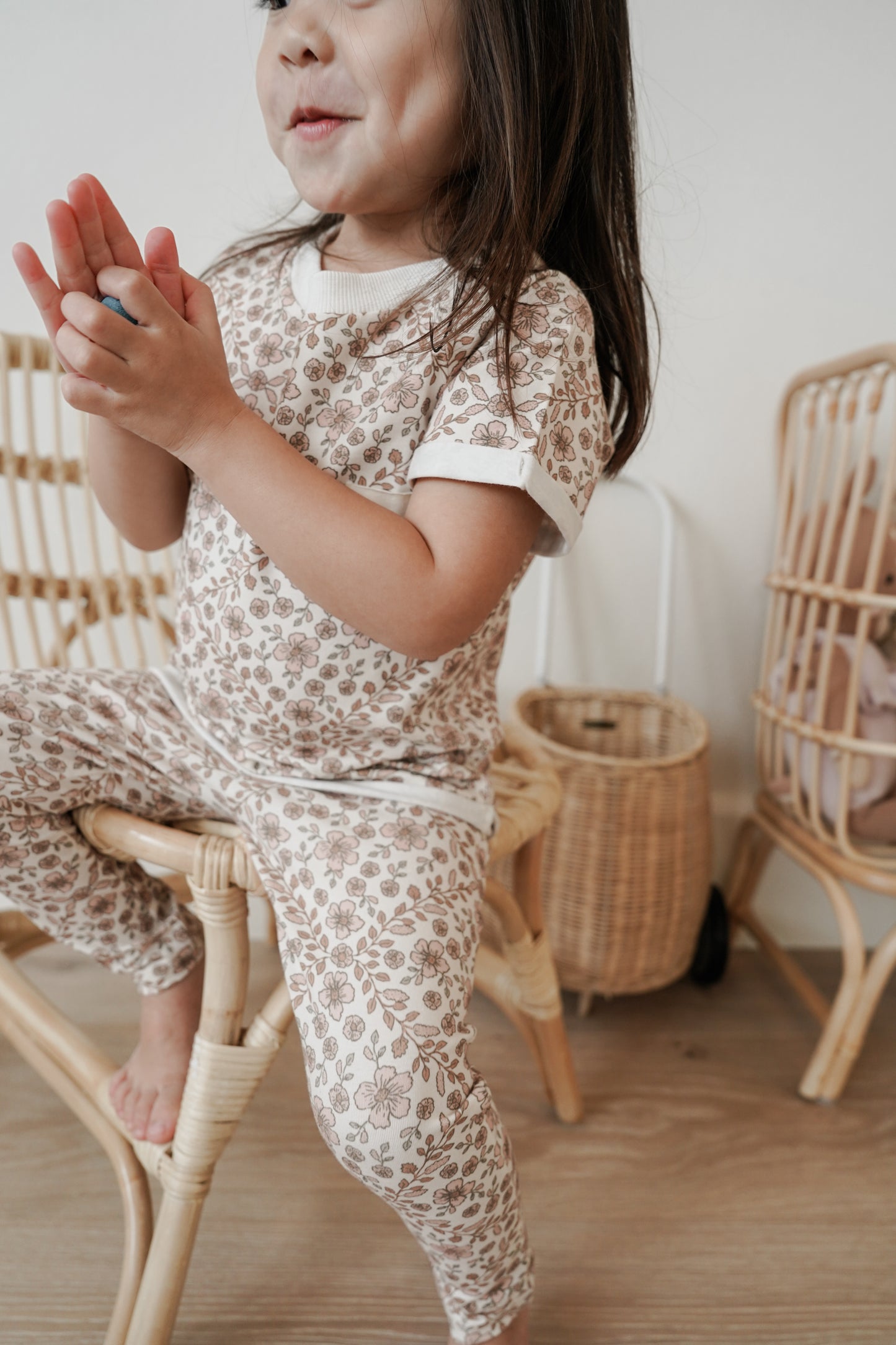Baby leggings or t-shirt set / floral garland