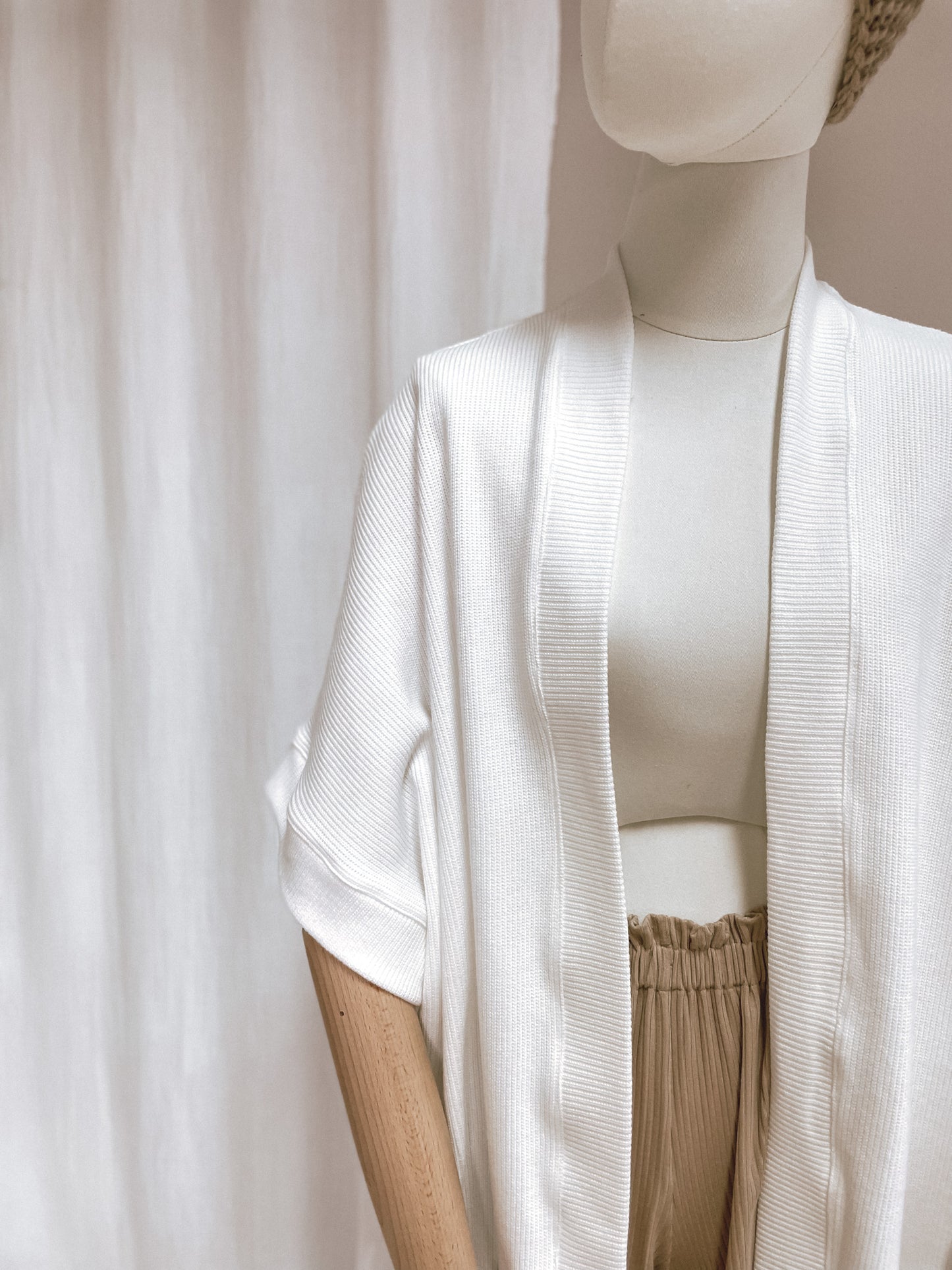 Kimono - cotton knit - ivory