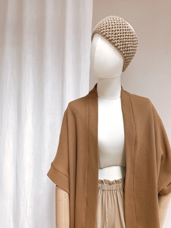 Kimono - cotton knit - caramel