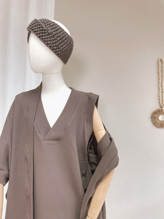 Kimono - cotton knit - chocolate mocha