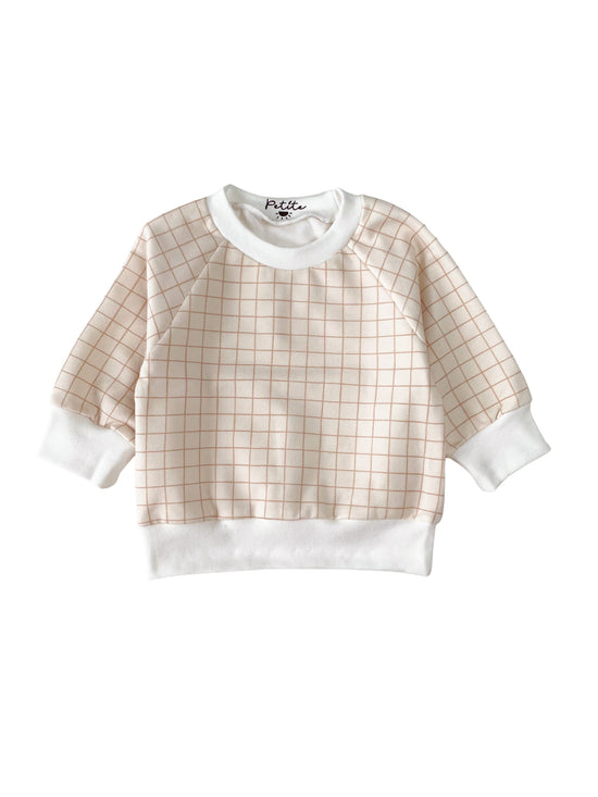 Baby cotton sweatshirt / vanilla checkers