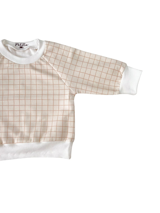 Baby cotton sweatshirt / vanilla checkers