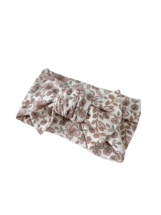 Bow headband / boho floral garland