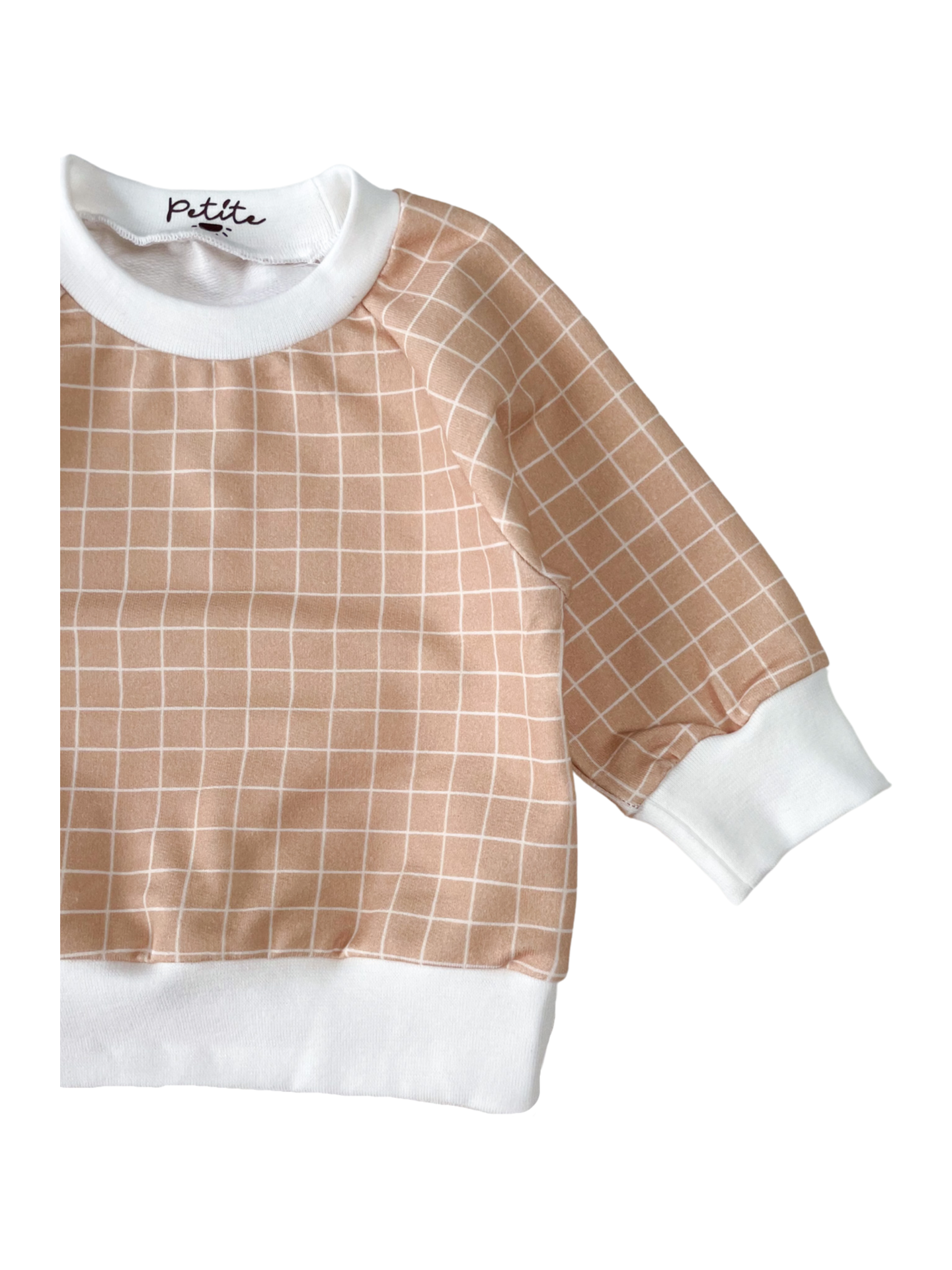 Baby cotton sweatshirt / caramel checkers