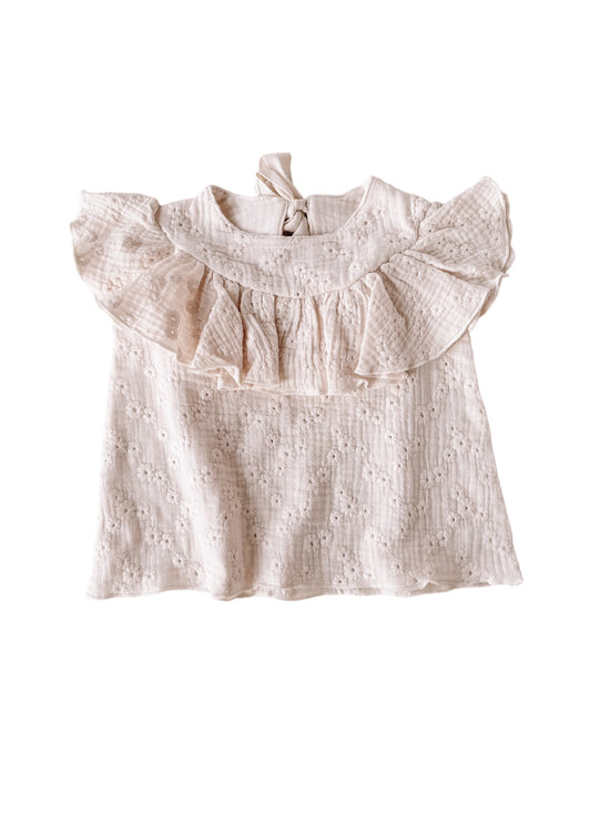 Naya baby dress / embroidered ecru