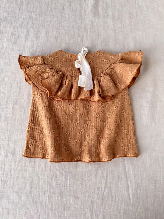 Naya baby dress / embroidered caramel