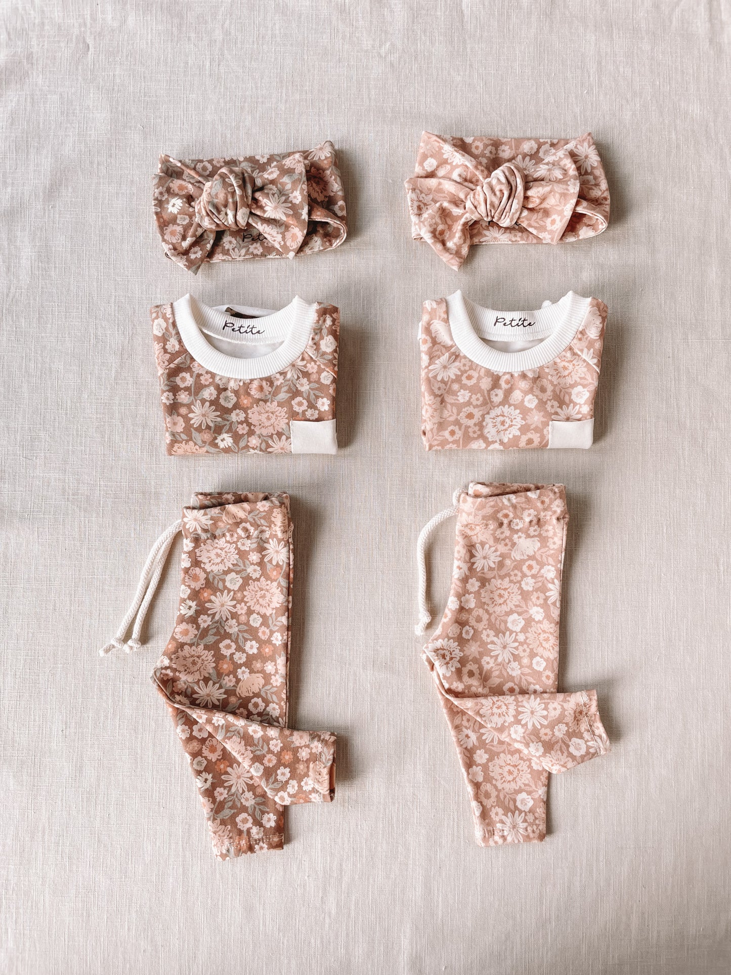 Baby leggings/ cappuccino floral