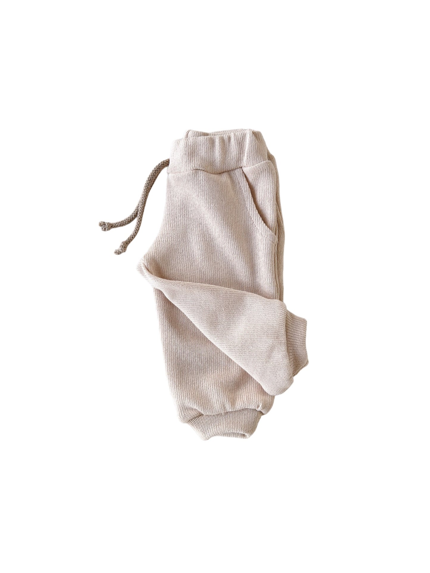 Knit sweatpants / light beige