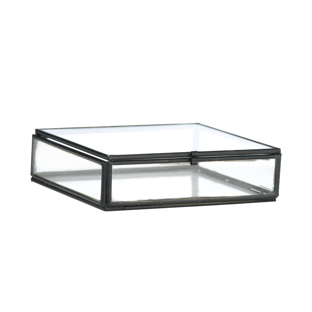 Square Glass box - black