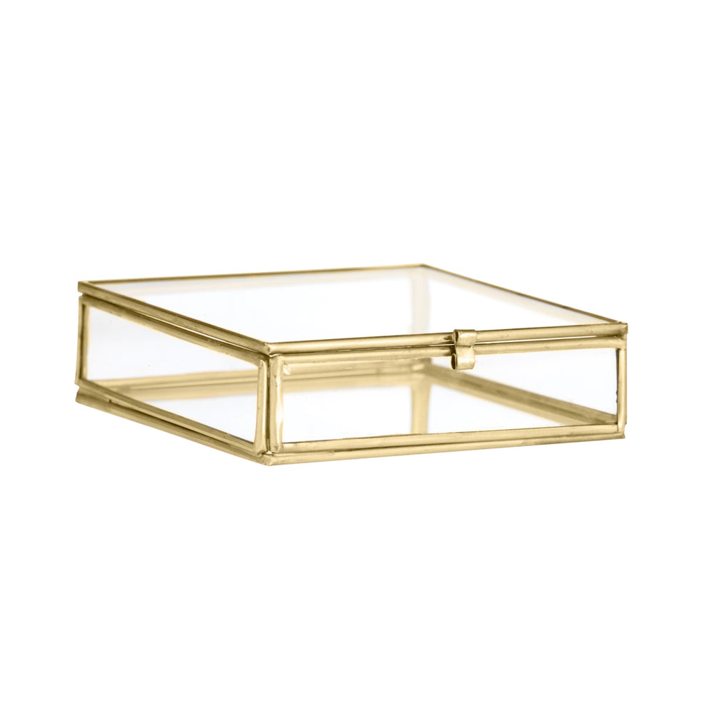 Square Glass box - golden