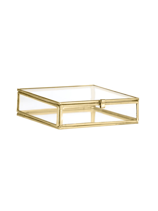 Square Glass box - golden