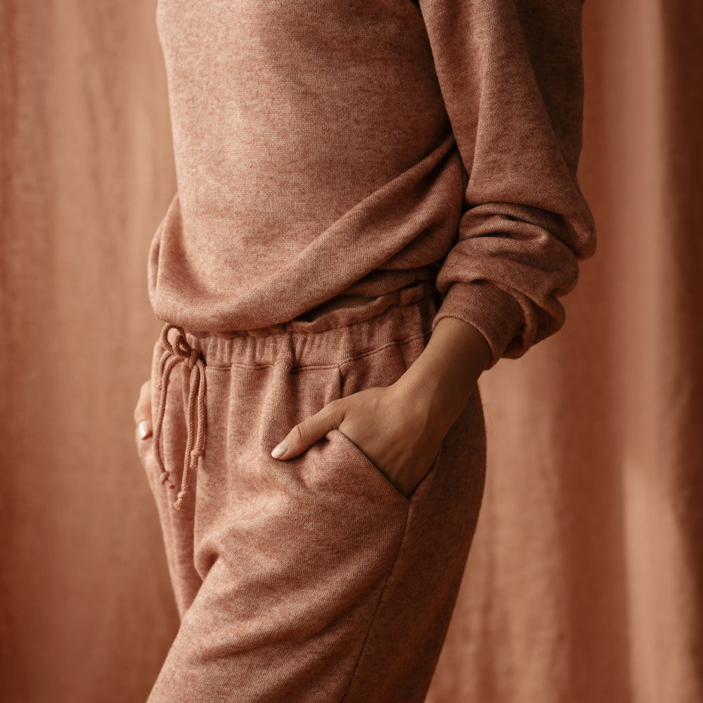 Loungewear pants / vintage rose knit