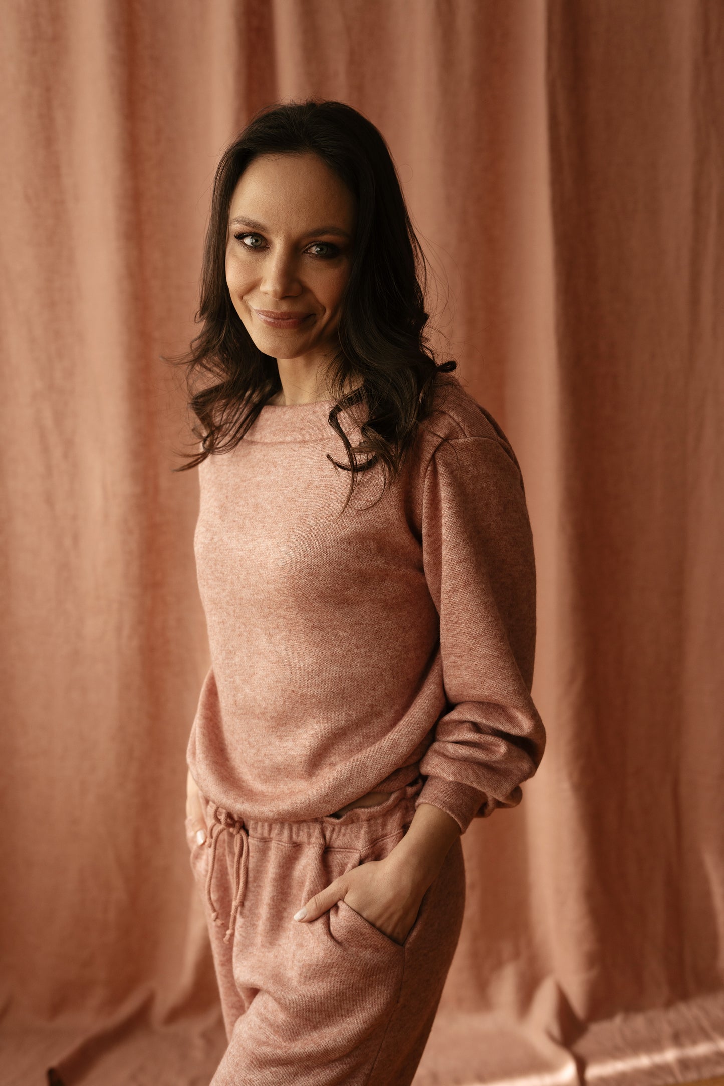 Sweater / vintage rose knit