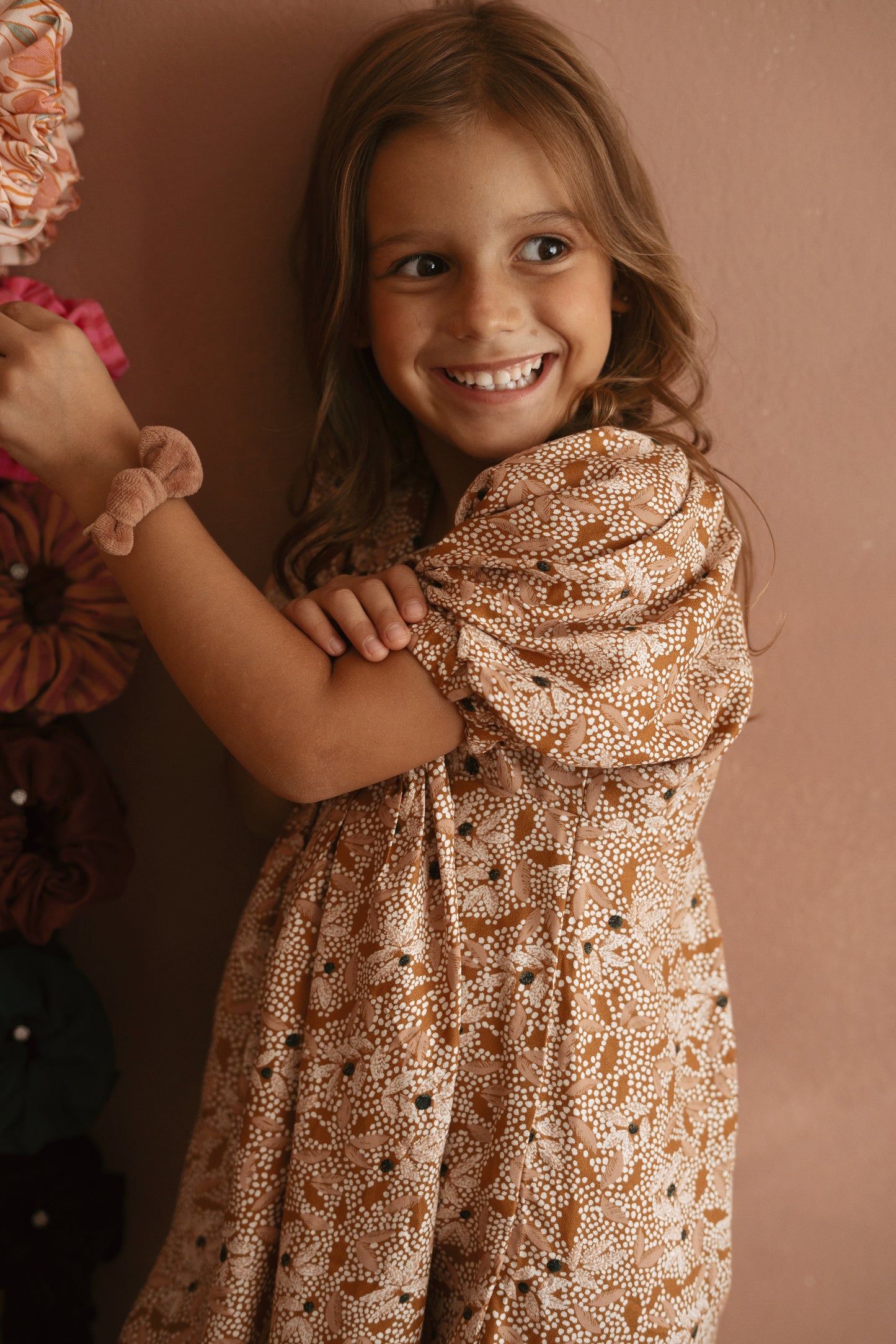 Malani Petite Dress / Blush Floral Dots