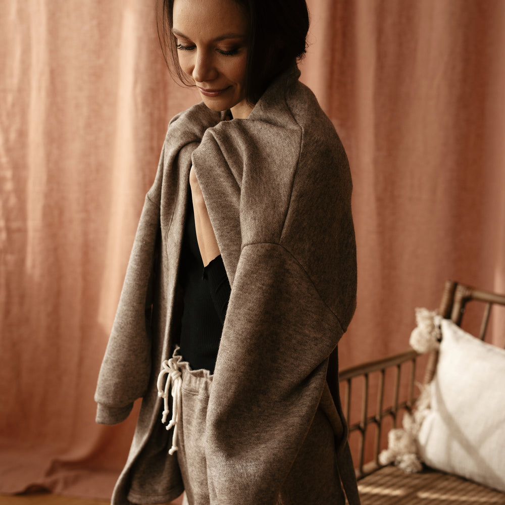 
                      
                        Long cardigan / dark mocha knit
                      
                    