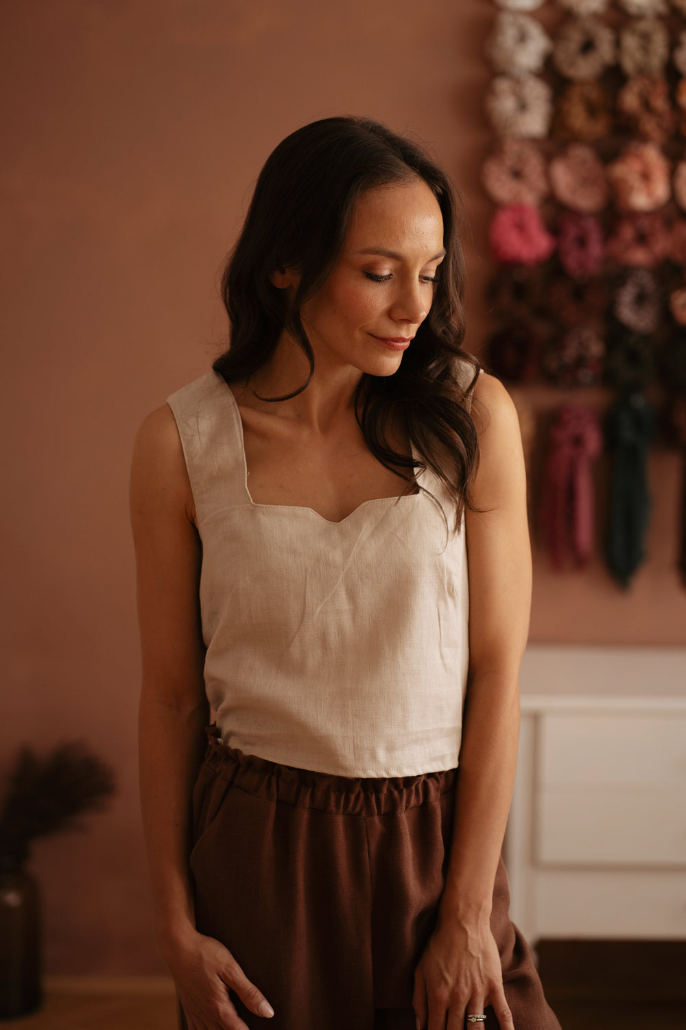 Lulu Linen Top /  Light Beige