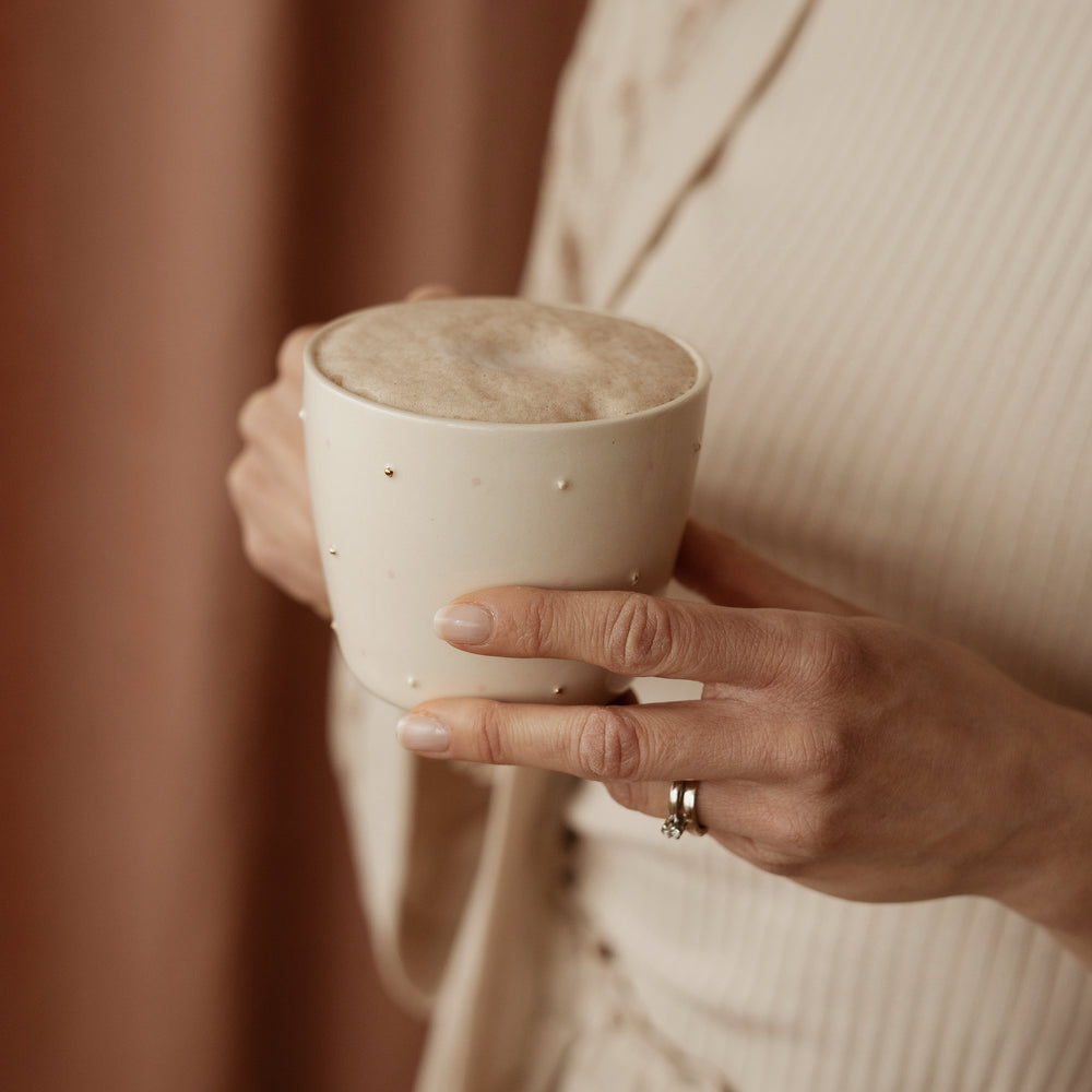 Coffee mug - tiny dots - blush