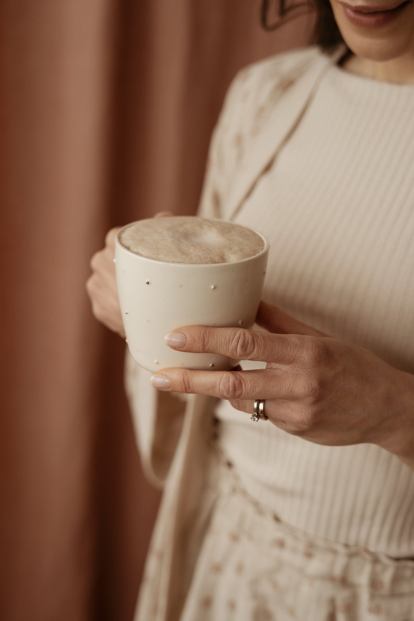 Coffee mug - tiny dots - blush
