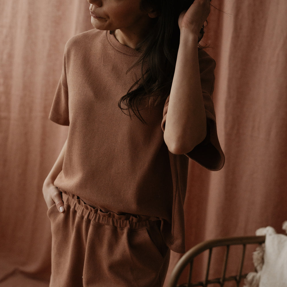 
                      
                        Amelie top / cotton knit - clay
                      
                    