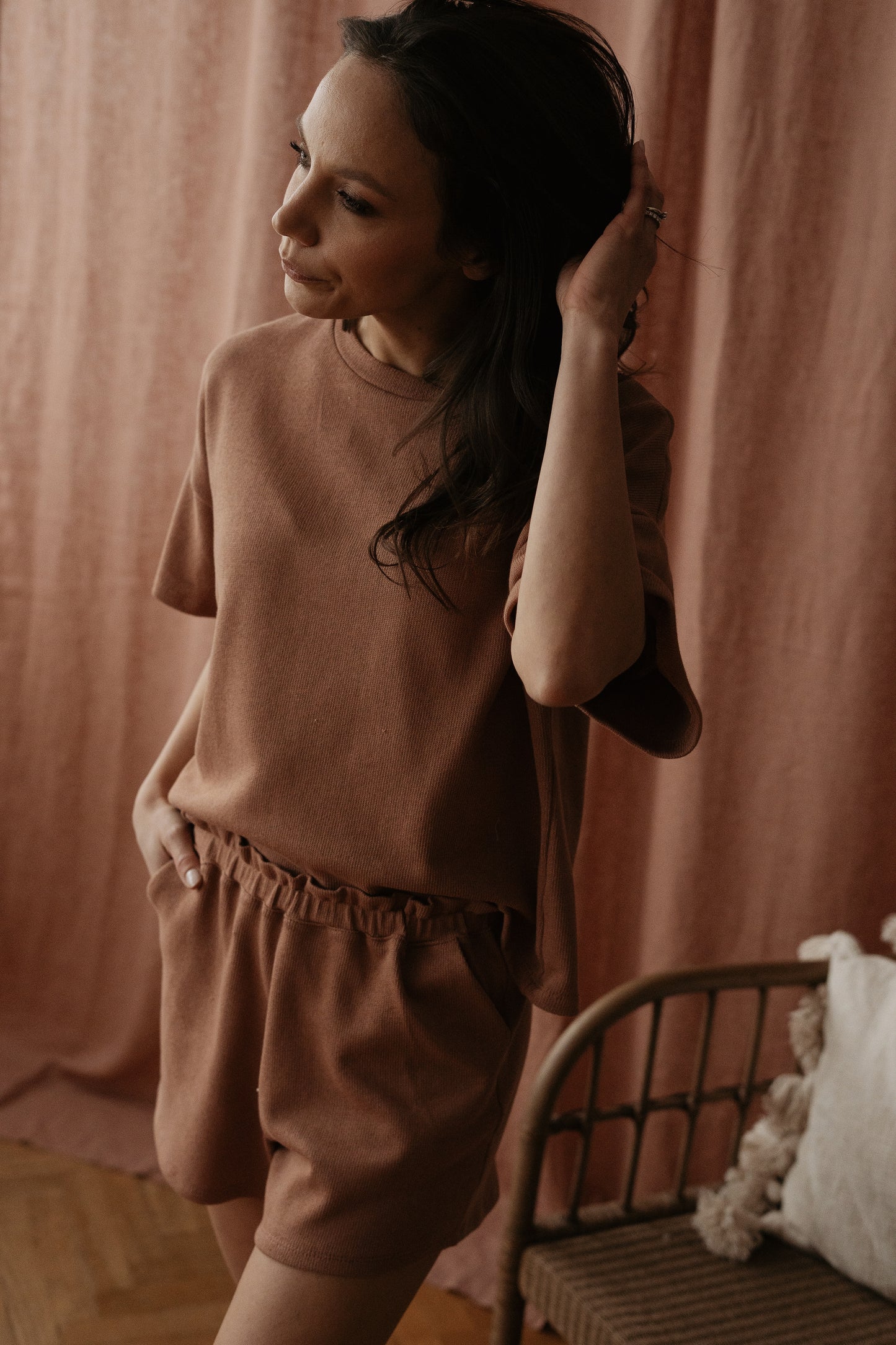 Amelie top / cotton knit - clay