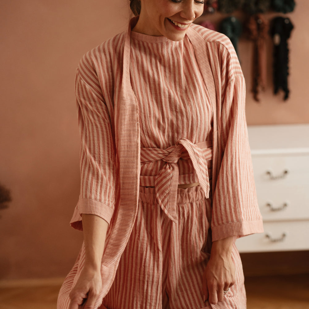 
                      
                        Halja iz muslina / stripes - peach
                      
                    