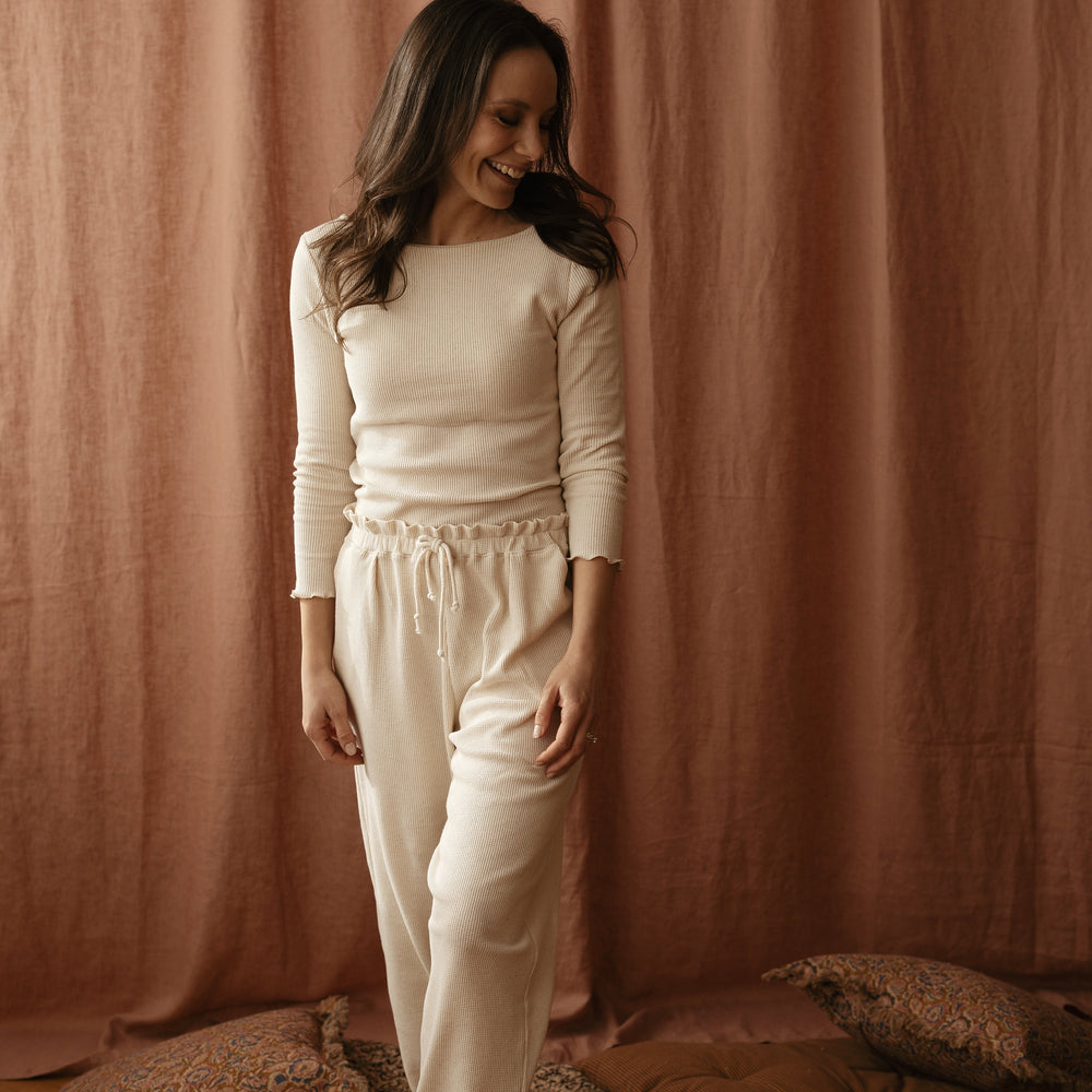 Loungewear pants / linen waffle