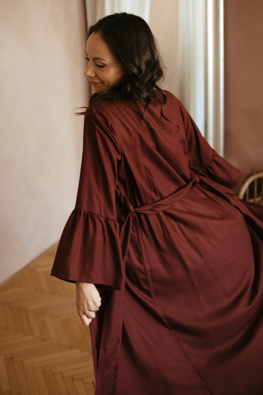 Halja iz muslina / Burgundy linen