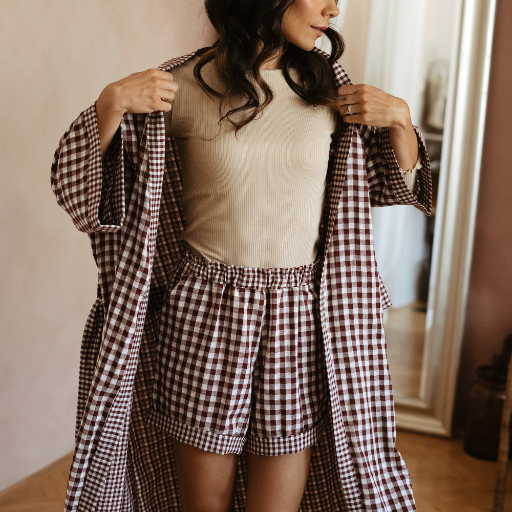 
                      
                        Poppy kratke hlače / Checkers - burgundy
                      
                    