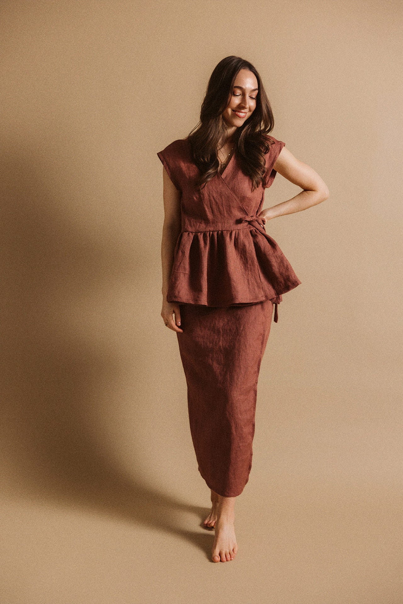 Celine Wrap Skirt / Rosewood – EvelinaApparel