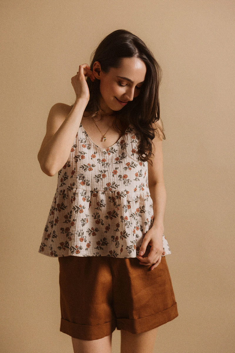 Brielle ruffle top / Muslin - Vintage Florals