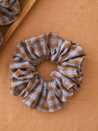 Scrunchie / Checkers - Cocoa Blue