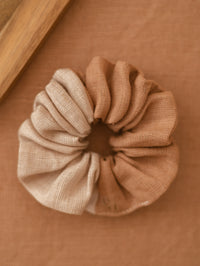 Linen Scrunchie / Colorblock - Powder/Terrarossa