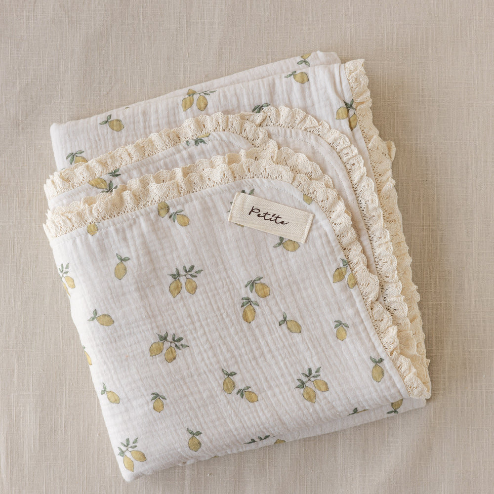 
                      
                        Muslin Blanket /  lemons + lace
                      
                    