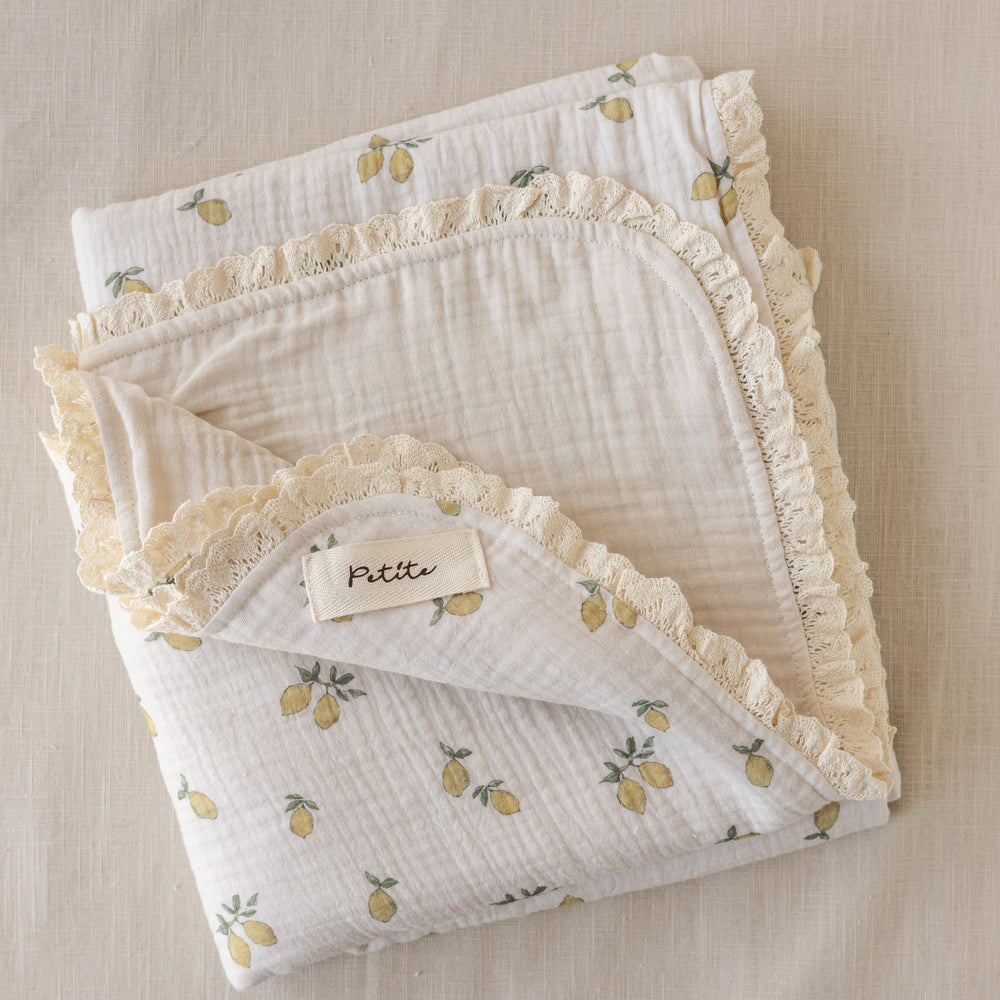 
                      
                        Muslin Blanket /  lemons + lace
                      
                    