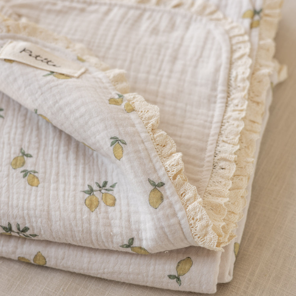 
                      
                        Muslin Blanket /  lemons + lace
                      
                    