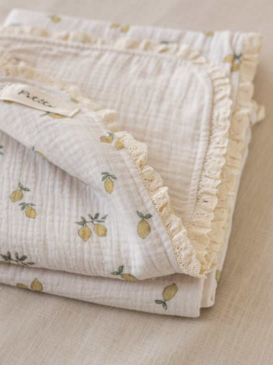 Muslin Blanket /  lemons + lace