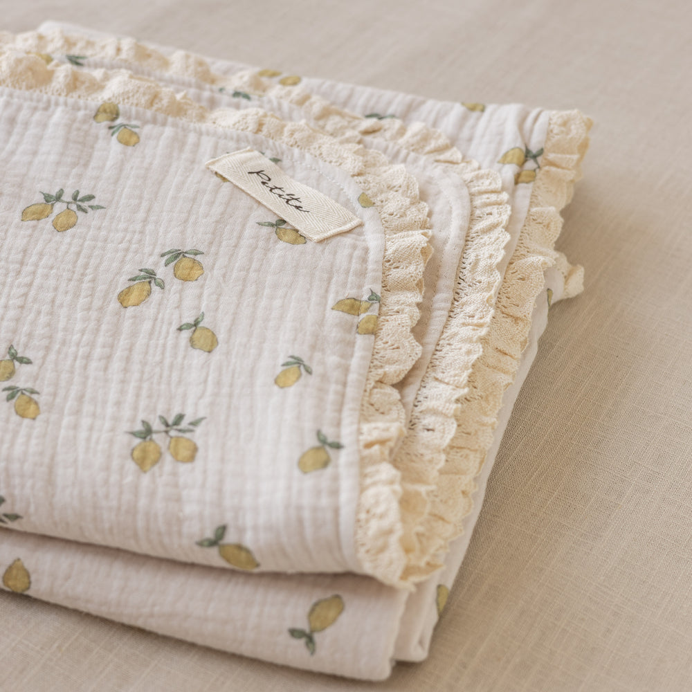 
                      
                        Muslin Blanket /  lemons + lace
                      
                    