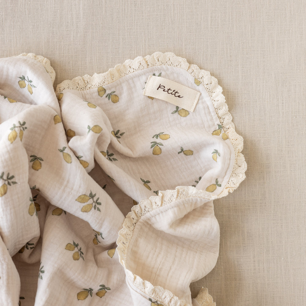 
                      
                        Muslin Blanket /  lemons + lace
                      
                    