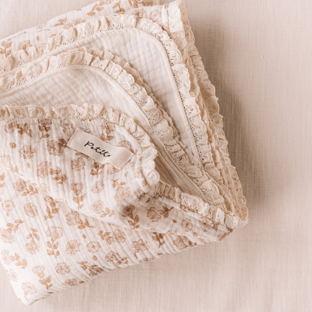 
                      
                        Muslin Blanket /  blossom + lace
                      
                    