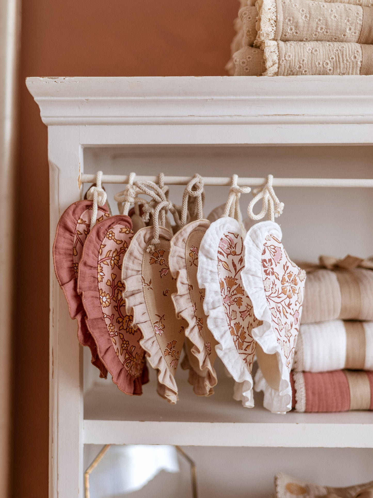 Baby bib / Old Rose & Clay Florals