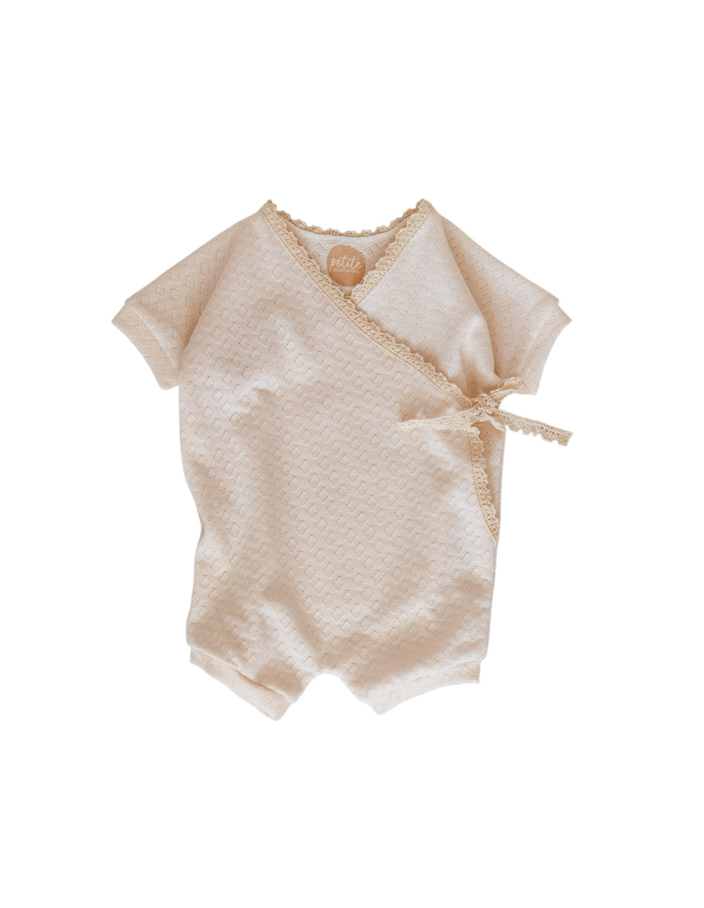 Baby romper / Organic Pointoille - Cream