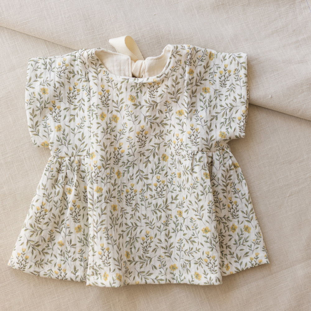 LIMITED EDITION * Malia baby dress / soft branches - yellow