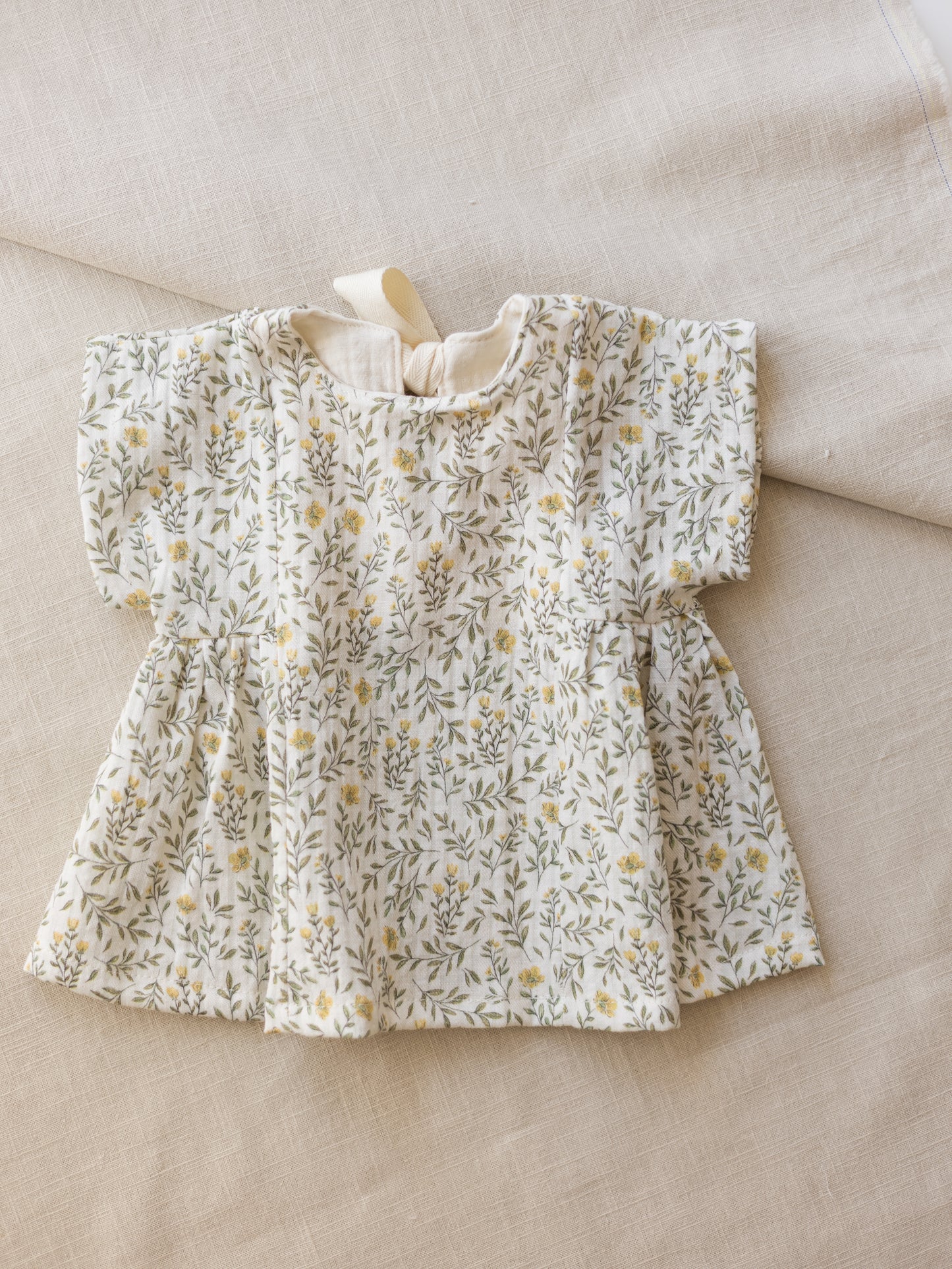 LIMITED EDITION * Malia baby dress / soft branches - yellow