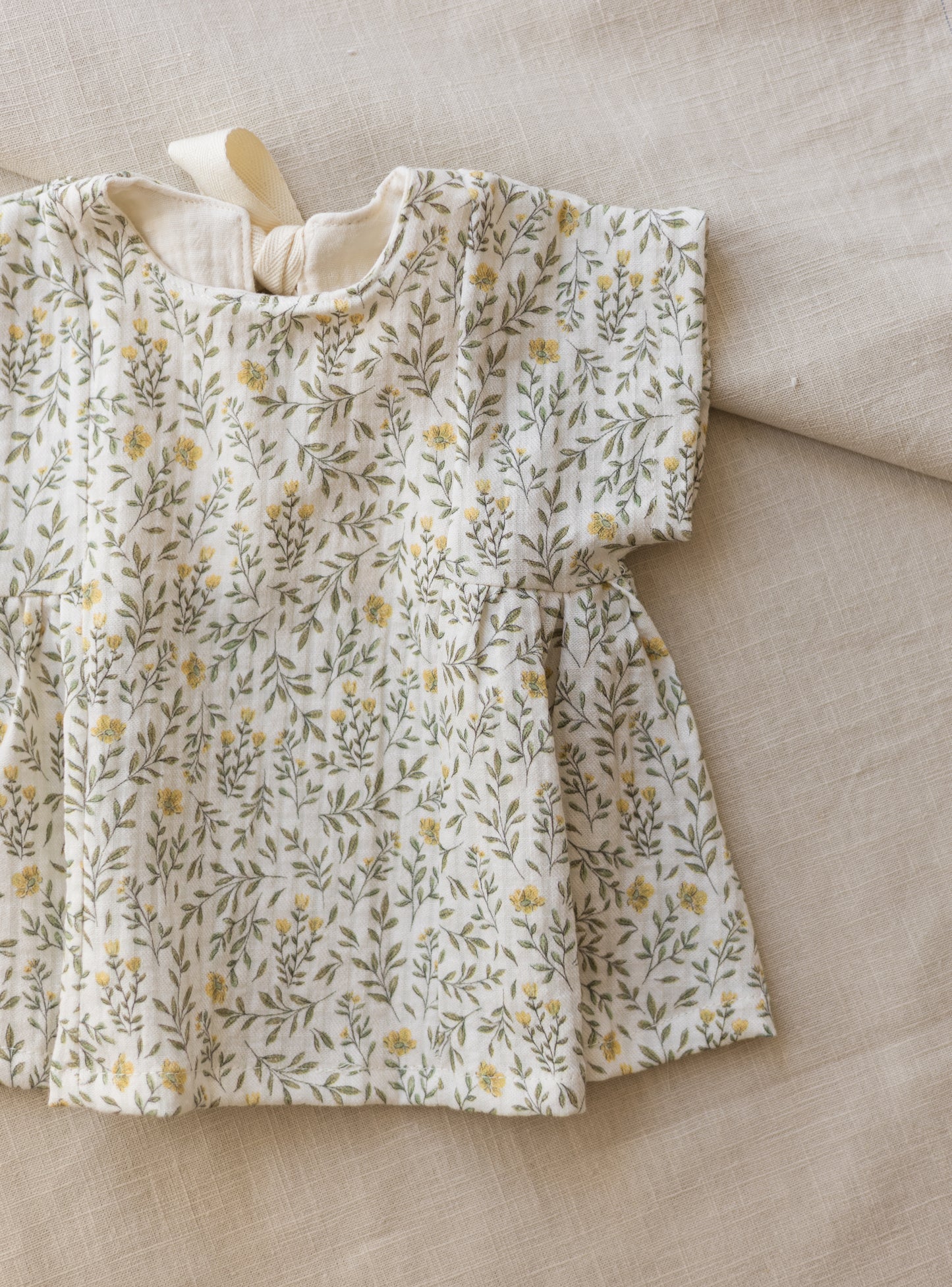 LIMITED EDITION * Malia baby dress / soft branches - yellow