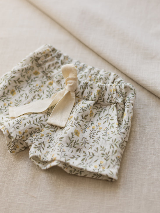 LIMITED EDITION * Muslin shorts / soft branches - yellow