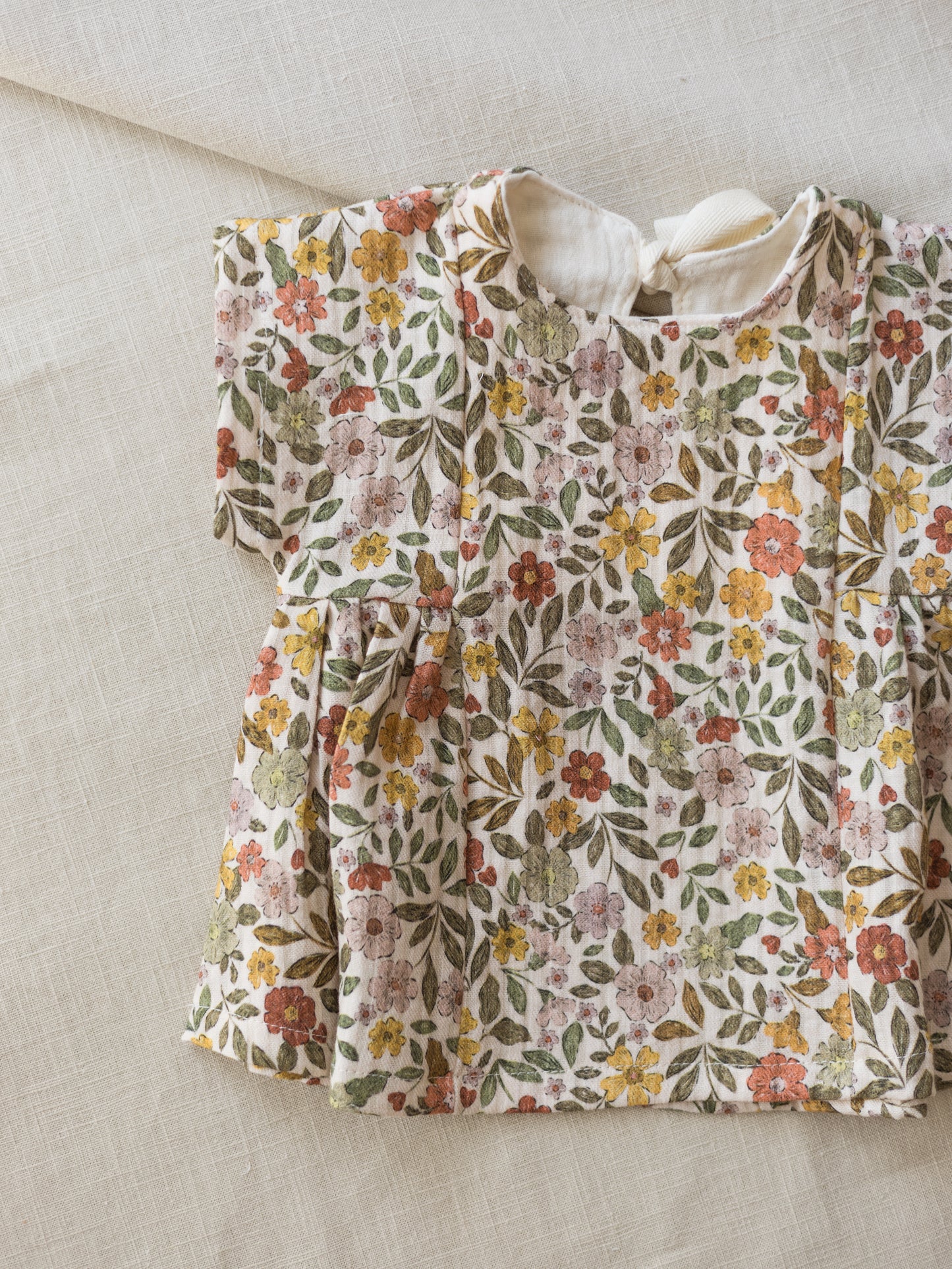 LIMITED EDITION * Malia baby dress / colorful flowers - caramel
