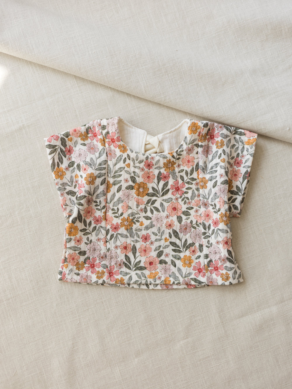 LIMITED EDITION * Muslin top / colorful flowers - rose