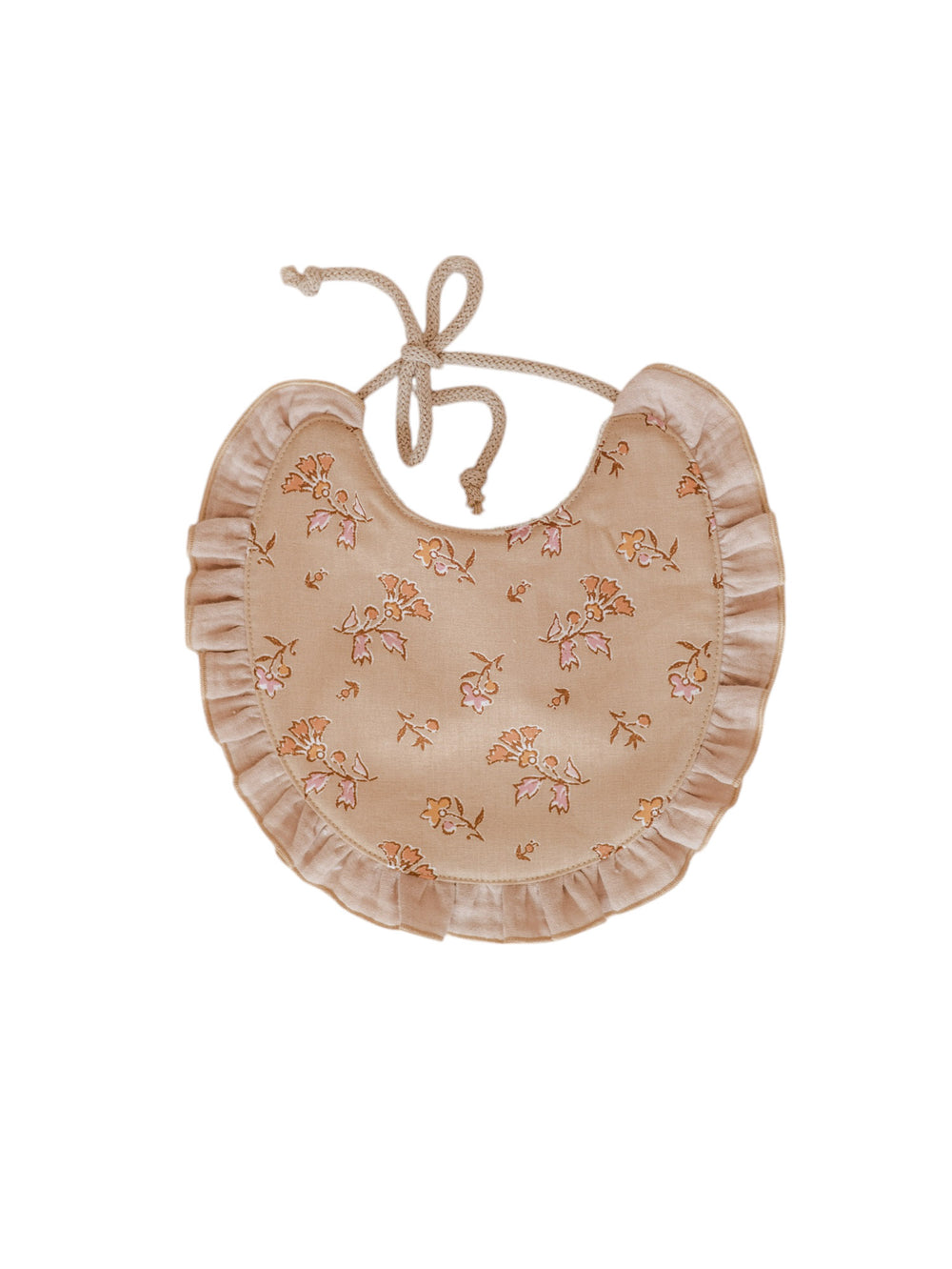 Baby bib / Beige & Blush Florals