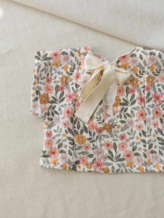 LIMITED EDITION * Muslin top / colorful flowers - rose